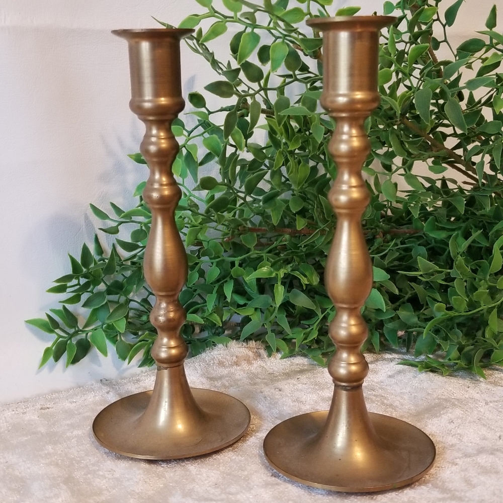 Vintage solid brass candlesticks
